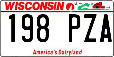 WI license plate 198PZA