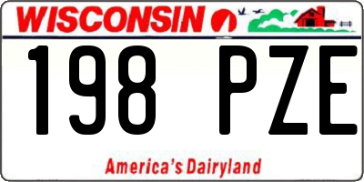 WI license plate 198PZE