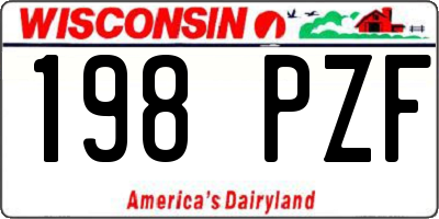 WI license plate 198PZF