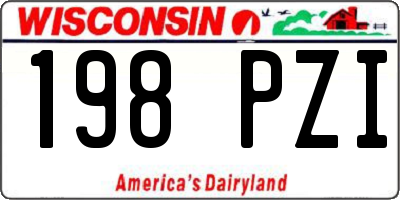 WI license plate 198PZI