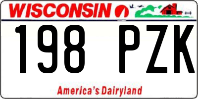 WI license plate 198PZK