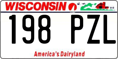WI license plate 198PZL