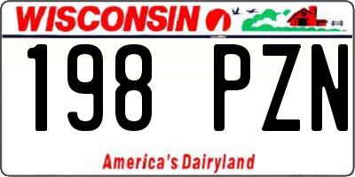 WI license plate 198PZN