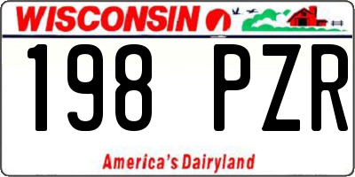 WI license plate 198PZR