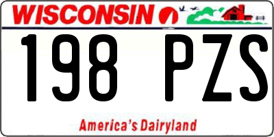 WI license plate 198PZS