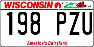 WI license plate 198PZU