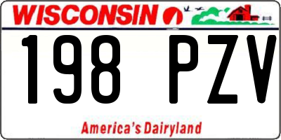 WI license plate 198PZV