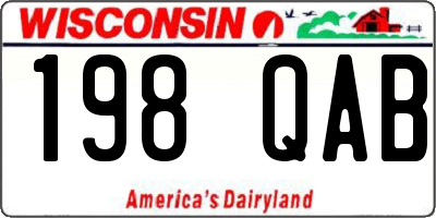 WI license plate 198QAB