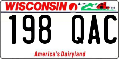 WI license plate 198QAC
