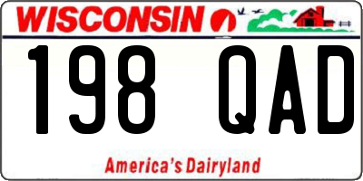 WI license plate 198QAD