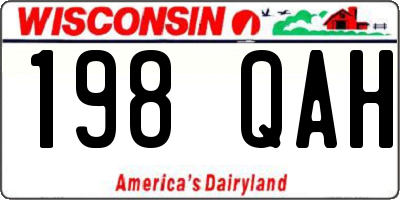 WI license plate 198QAH