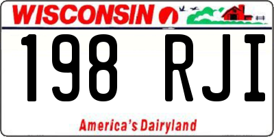 WI license plate 198RJI