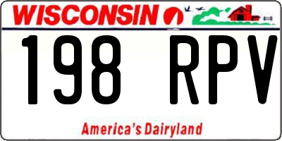 WI license plate 198RPV
