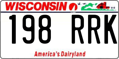 WI license plate 198RRK