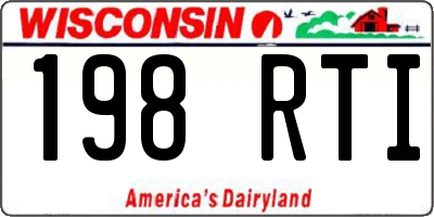 WI license plate 198RTI