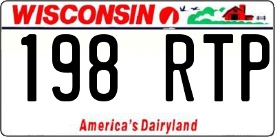WI license plate 198RTP
