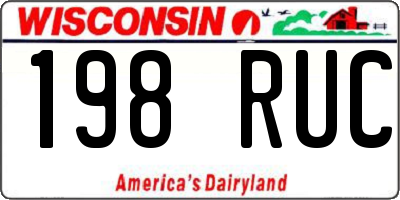 WI license plate 198RUC