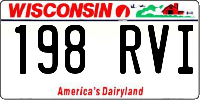 WI license plate 198RVI