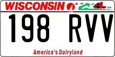 WI license plate 198RVV