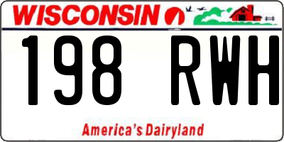 WI license plate 198RWH