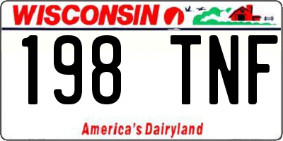 WI license plate 198TNF