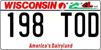 WI license plate 198TOD