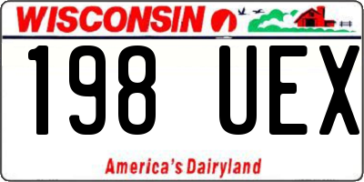 WI license plate 198UEX