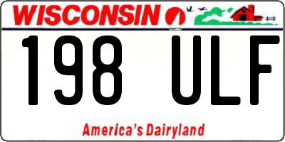 WI license plate 198ULF
