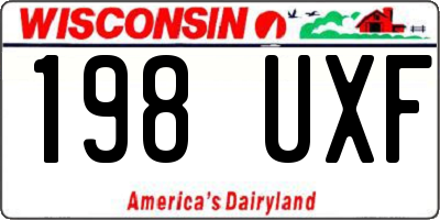 WI license plate 198UXF