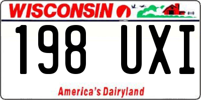WI license plate 198UXI