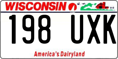 WI license plate 198UXK