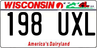 WI license plate 198UXL
