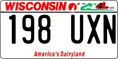 WI license plate 198UXN