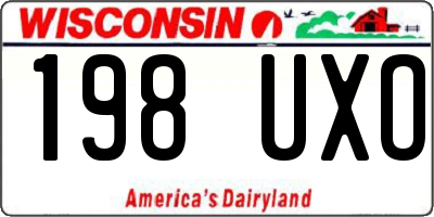 WI license plate 198UXO