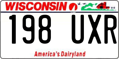 WI license plate 198UXR