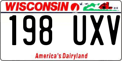 WI license plate 198UXV