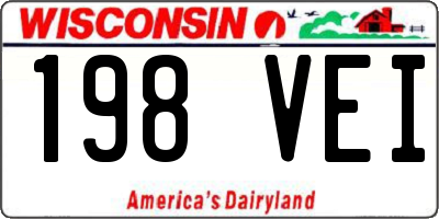WI license plate 198VEI