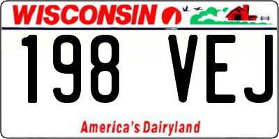 WI license plate 198VEJ