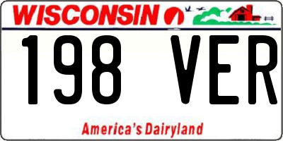 WI license plate 198VER