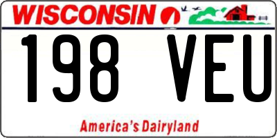 WI license plate 198VEU