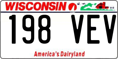 WI license plate 198VEV