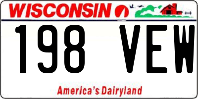 WI license plate 198VEW
