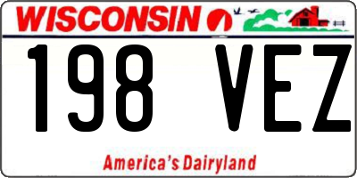 WI license plate 198VEZ