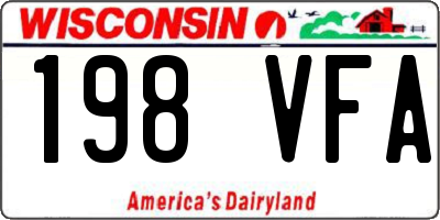 WI license plate 198VFA