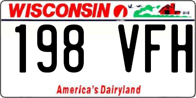 WI license plate 198VFH