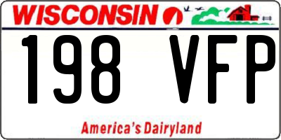 WI license plate 198VFP