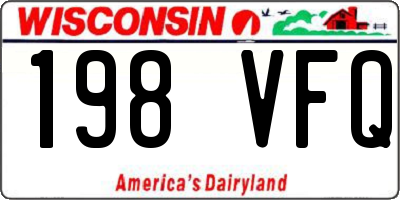 WI license plate 198VFQ