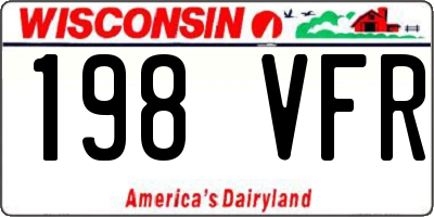 WI license plate 198VFR