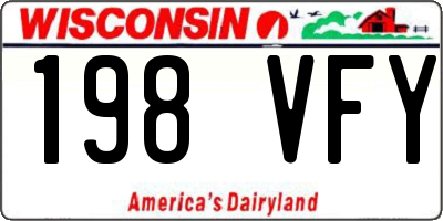 WI license plate 198VFY