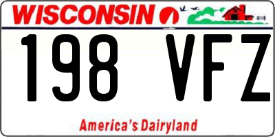 WI license plate 198VFZ